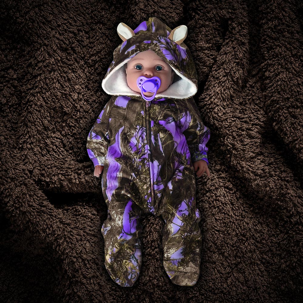 purple onesie baby