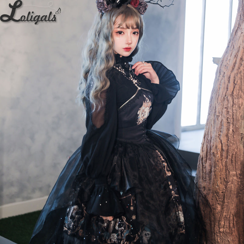 M-03 s/M/L/xl/xxl Alice JSK print Gothique Lolita Cosplay robe dress costume 