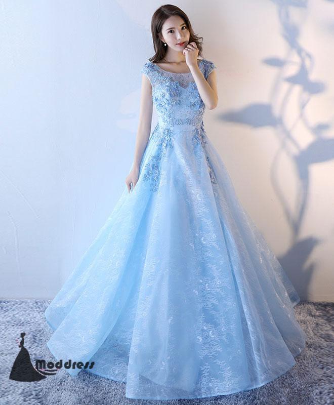 light blue gown dress