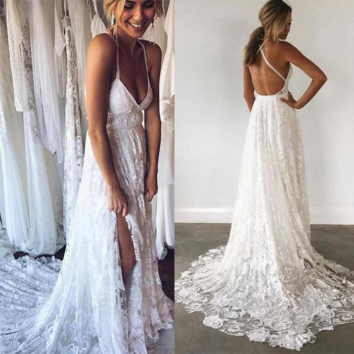 lace white gown