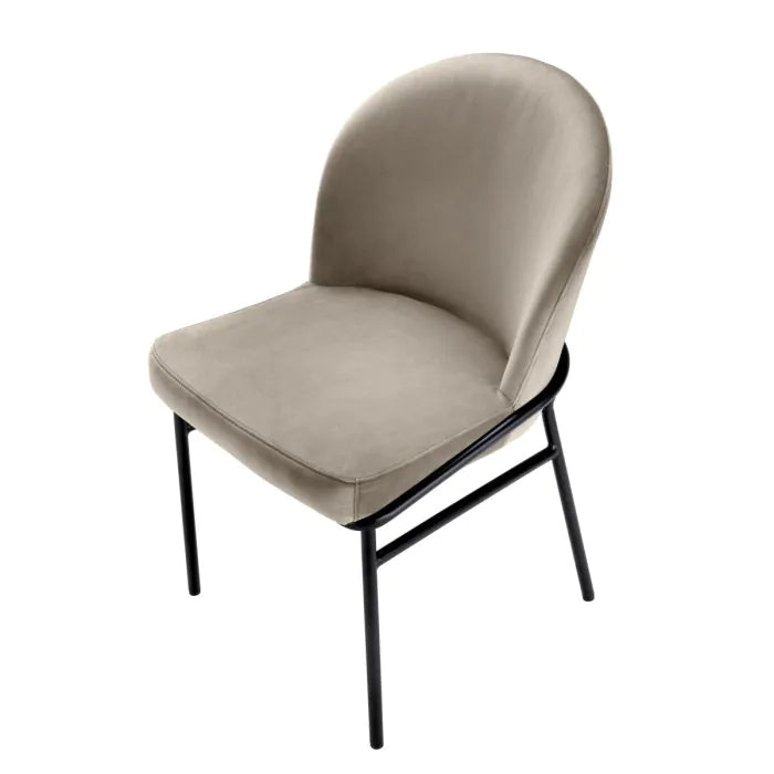 Product photograph of Willis Set Of 2 Dining Chairs - Savona Greige Velvet from Olivia's.