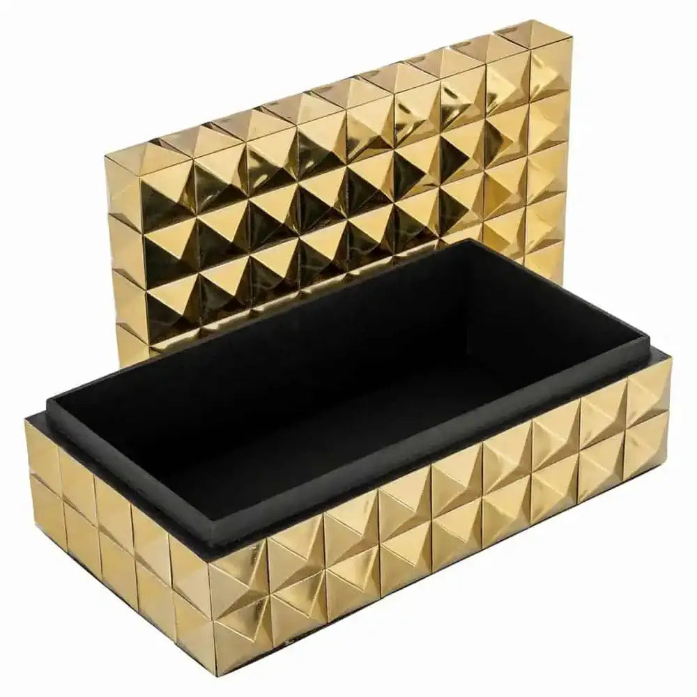 Product photograph of Rylee Storage Box - Gold from Olivia's.