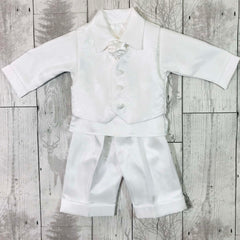 baby boy white christening suit