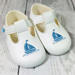 baby boys shoes white christening