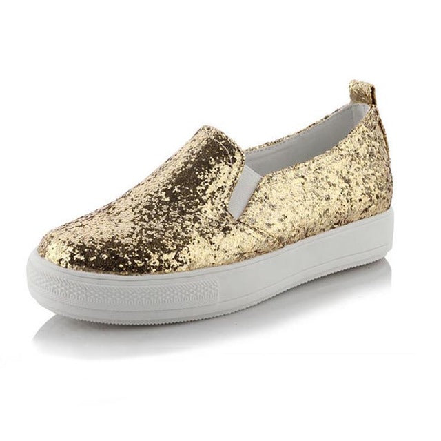 Gold Glitter Slip-On Sneakers – The 