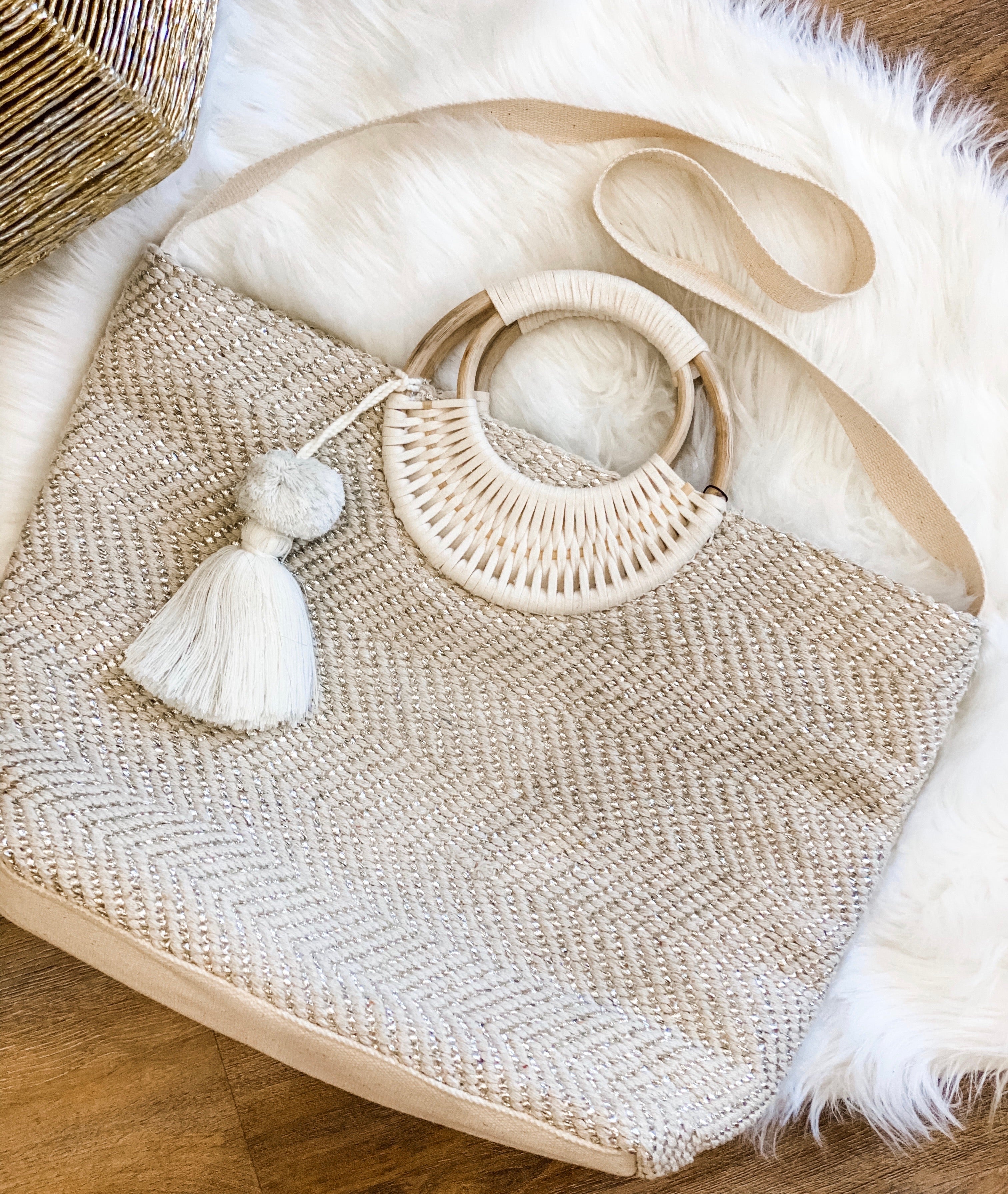 Birch Lurex Large Tote