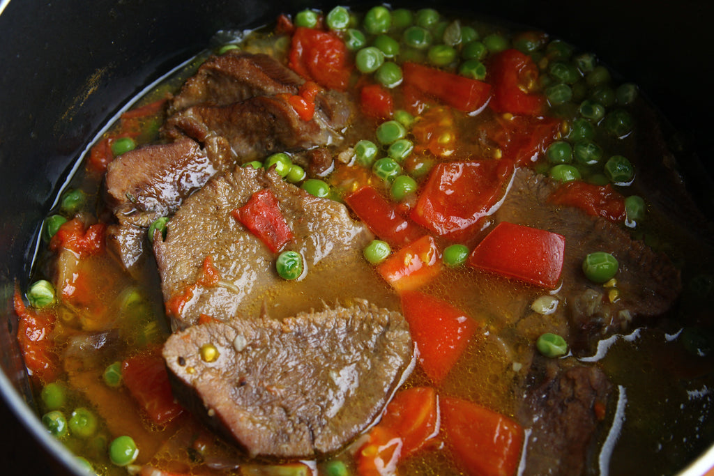 Beef tongue and green peas | Lelan'omby sy petits pois | recipe | recette | Whole Meat