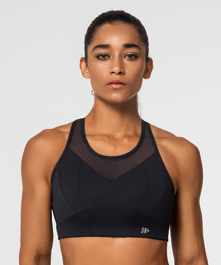 Power Mesh Racerback Padded Running Bra | Women's High Support Sports –  Yvette