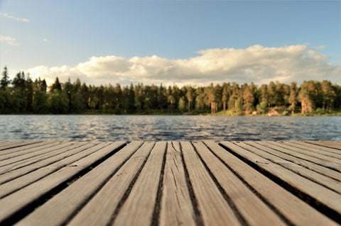 Wooden deck and lake view