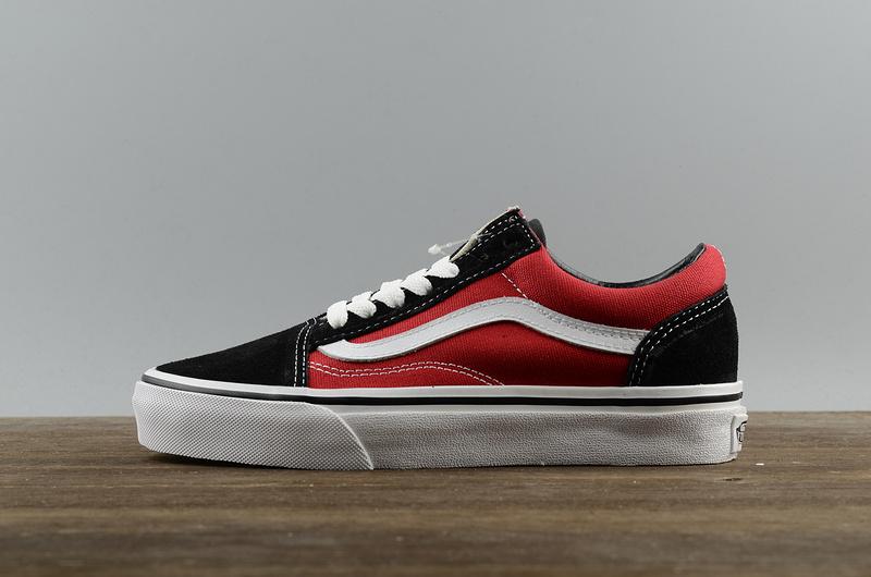 vans old skool black red