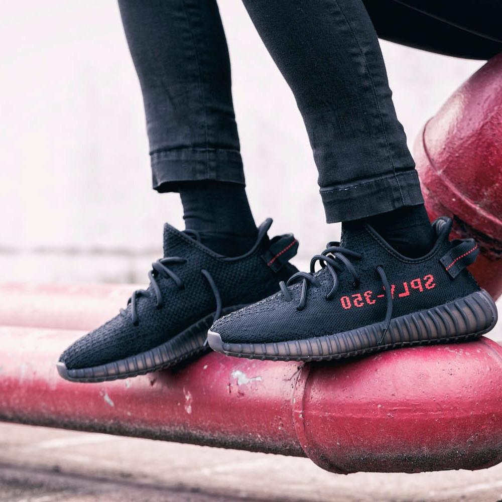 black and red yeezy 350
