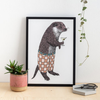 Mr Otter Loves Martini Print