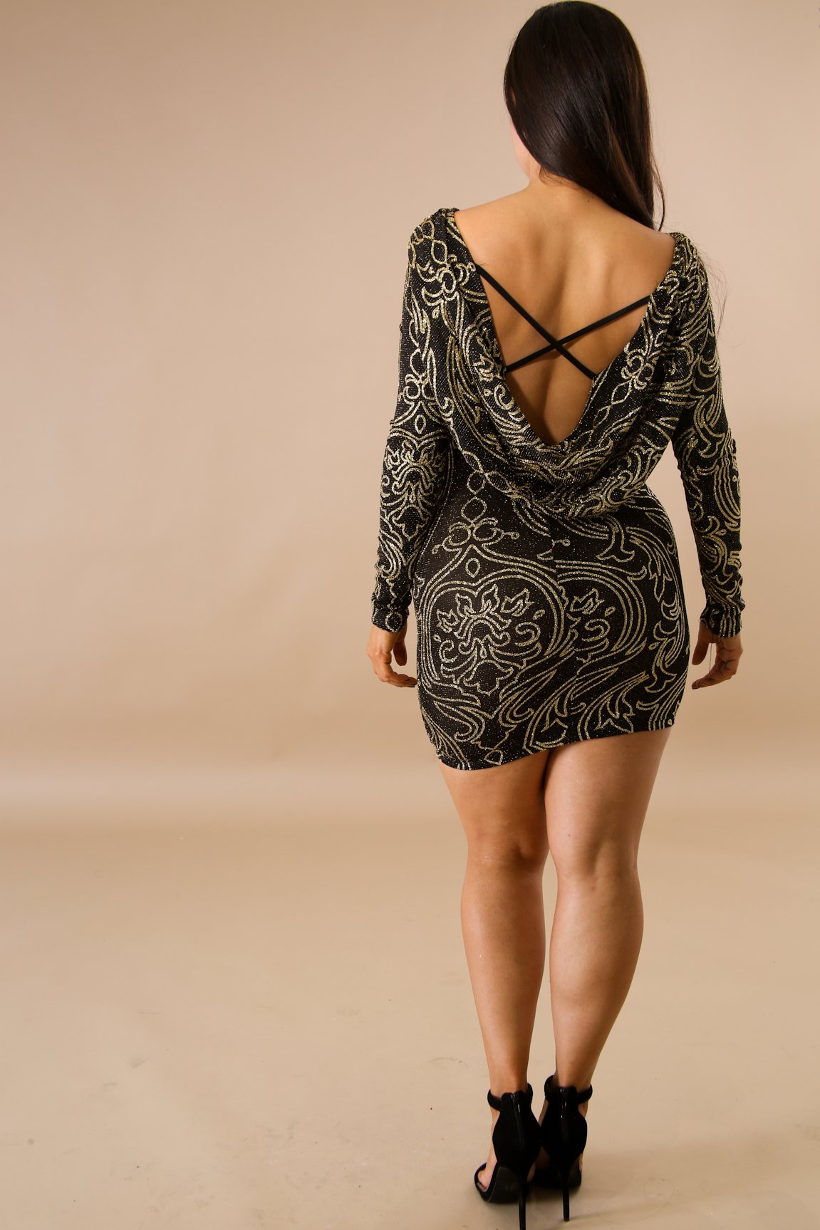 Sparkle Glitter Drape Dress