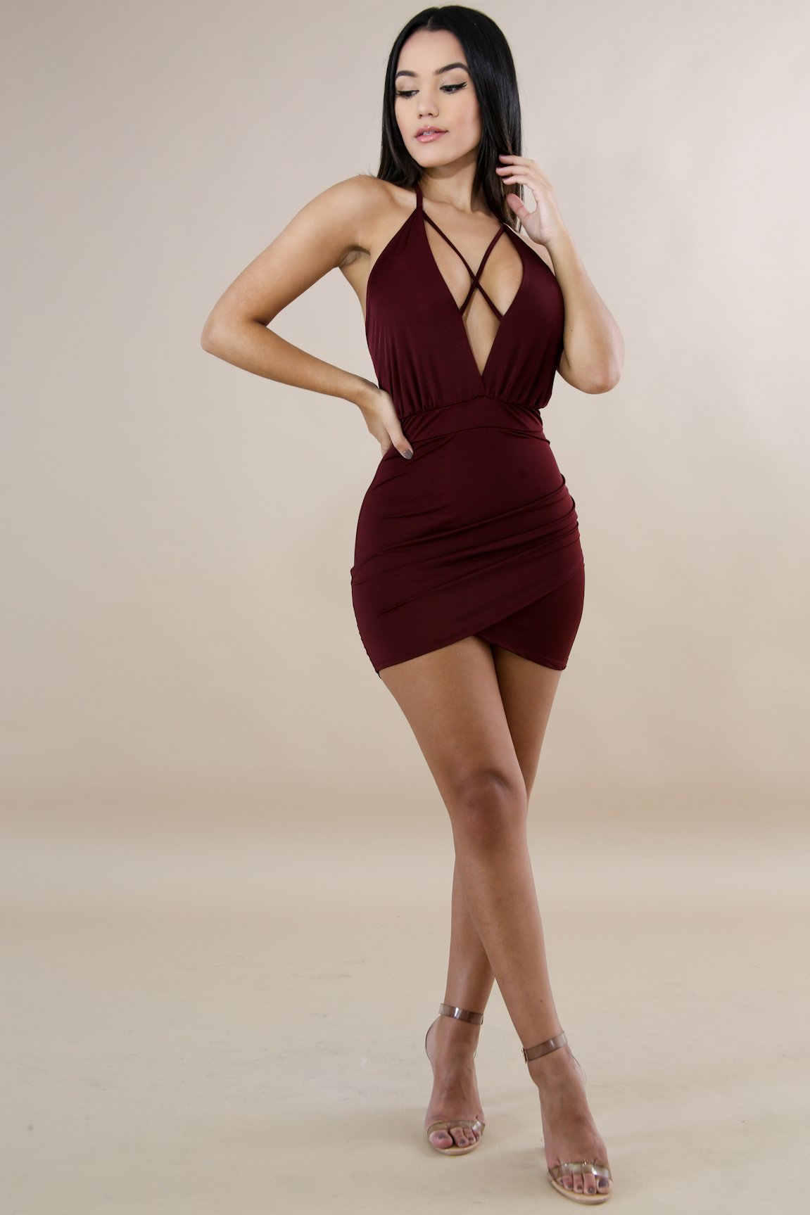 Crossed Silky Dress