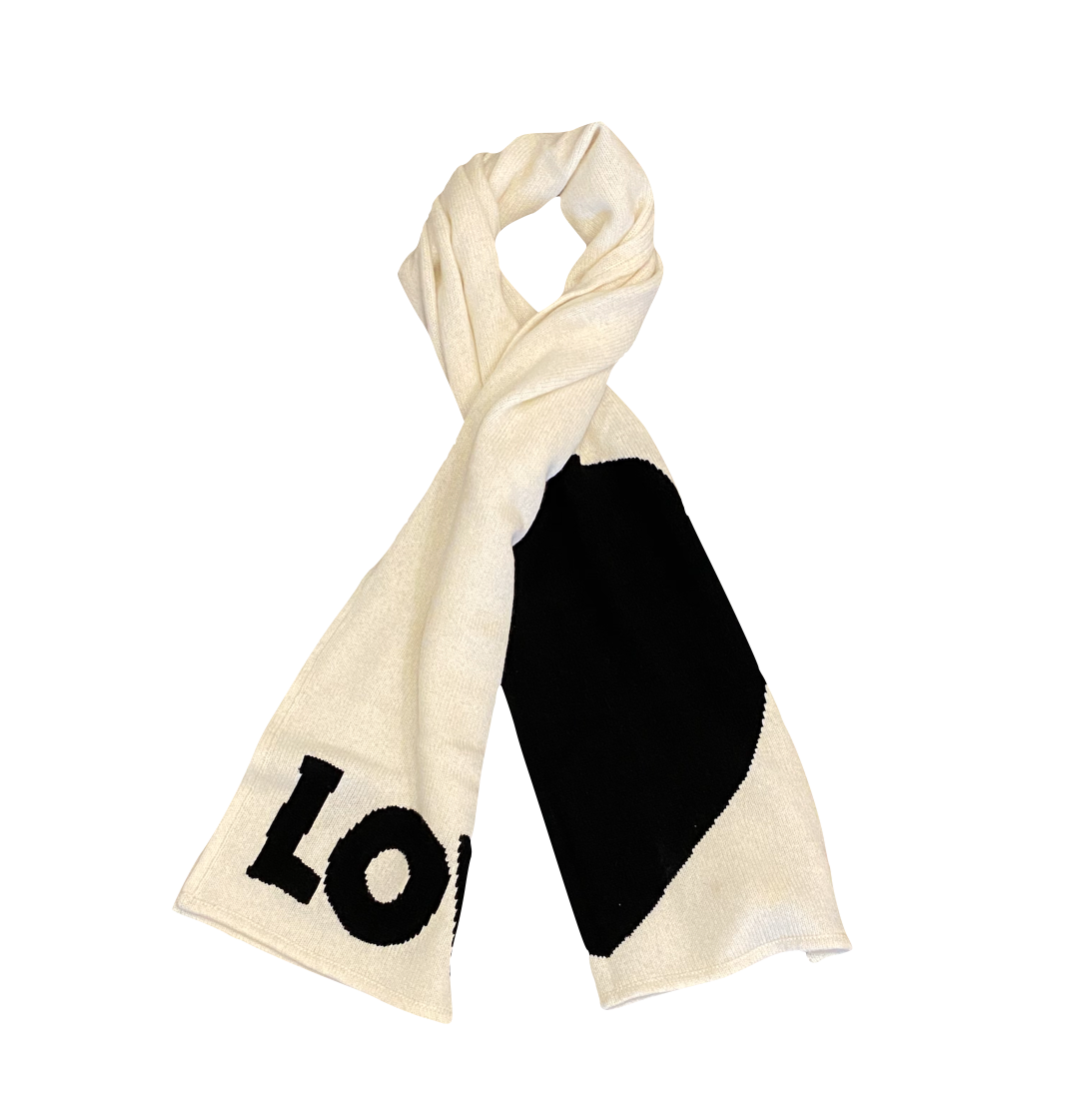 black and white cashmere scarf