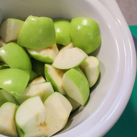 Cut Apples in Crockpot