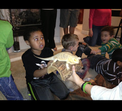 Jeremiah holding his first Bearded Dragon