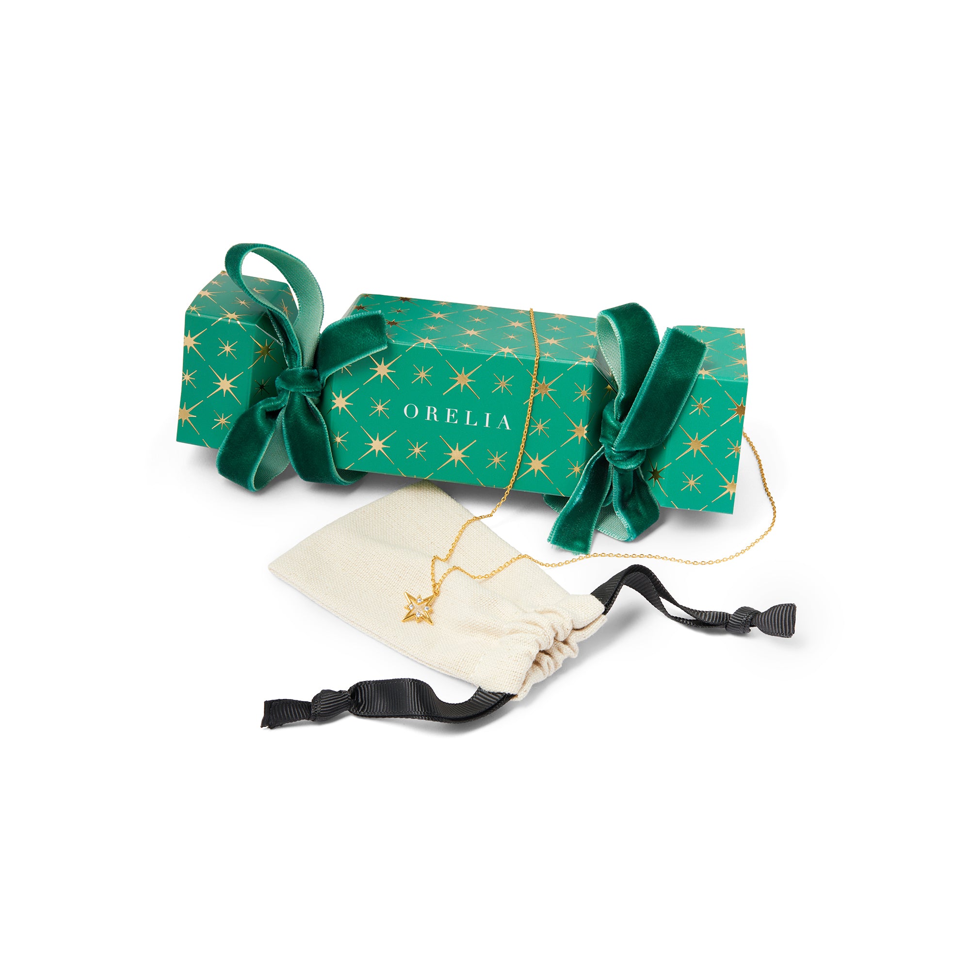 Starburst Christmas Cracker With Pave Open Starburst Necklace - Orelia London