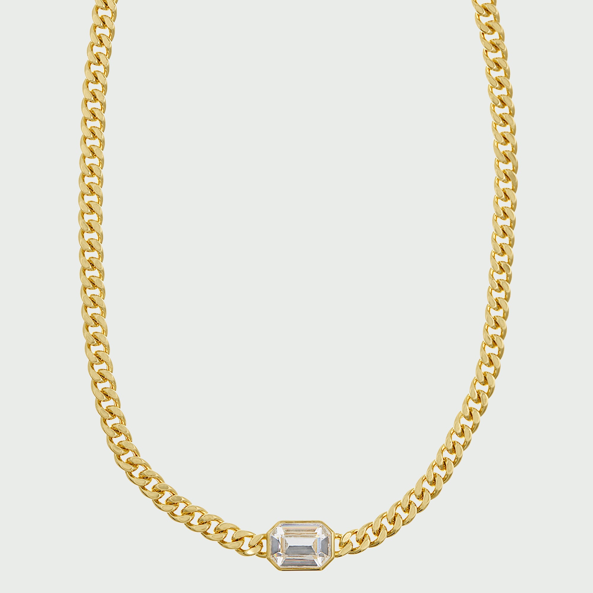 Statement Octagon Crystal Chain Necklace - Orelia x Susan Caplan