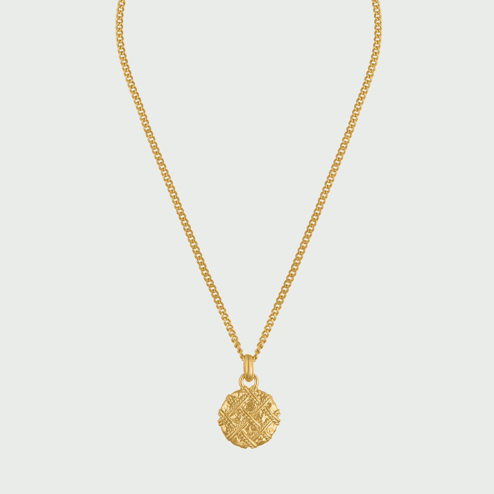 Quilted Texture Medallion Necklace - Orelia x Susan Caplan