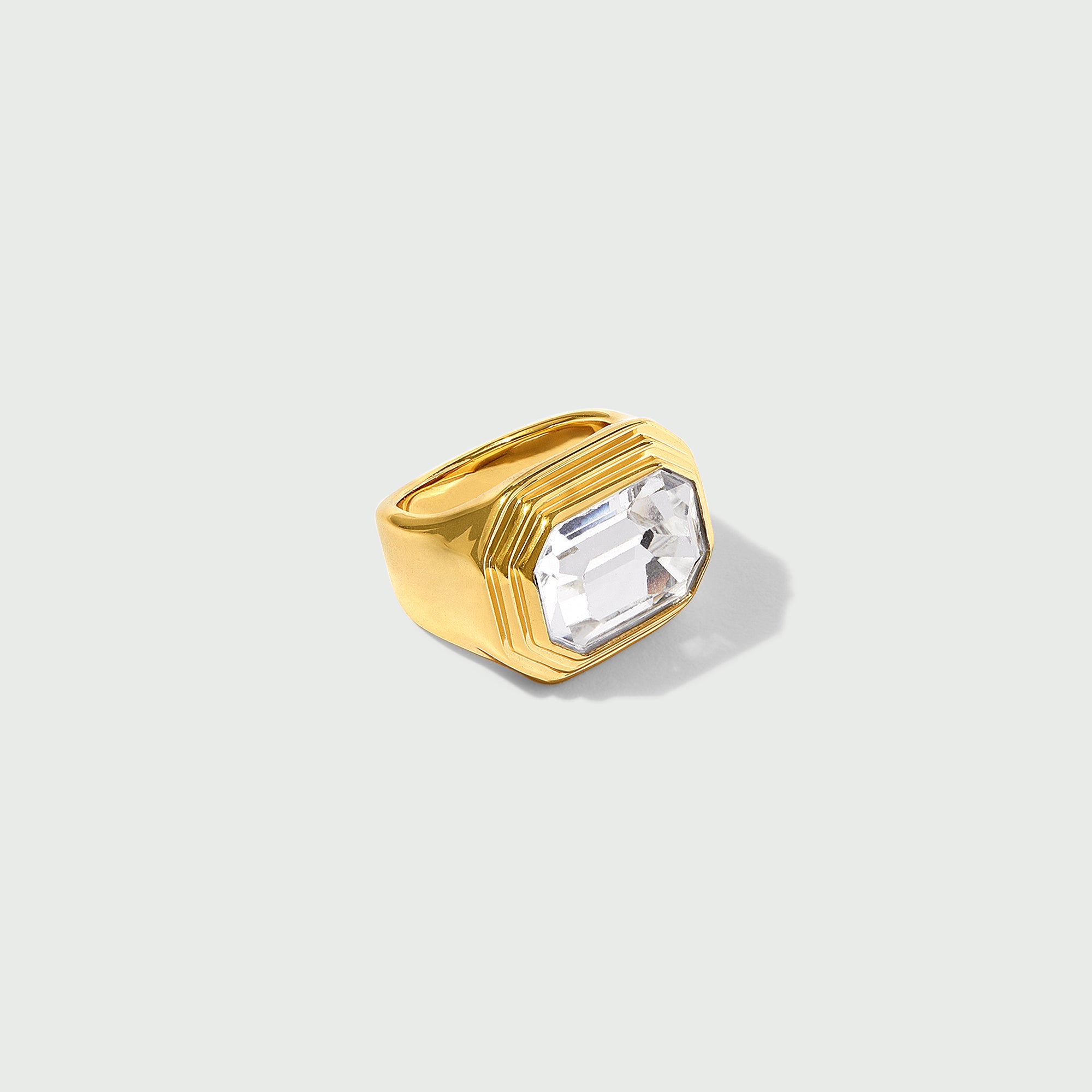 Statement Octagon Crystal Ring M/L - Orelia x Susan Caplan