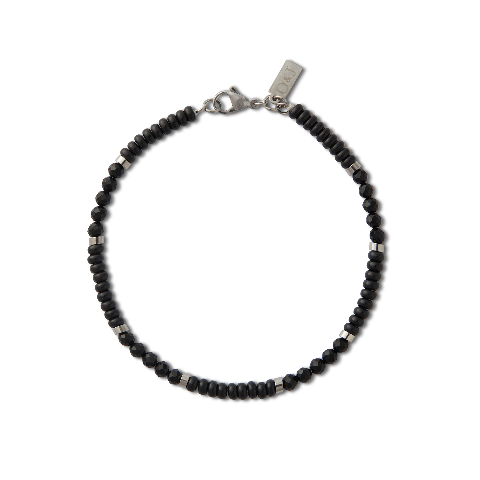 Black Agate Beaded Bracelet - Orelia & Joe