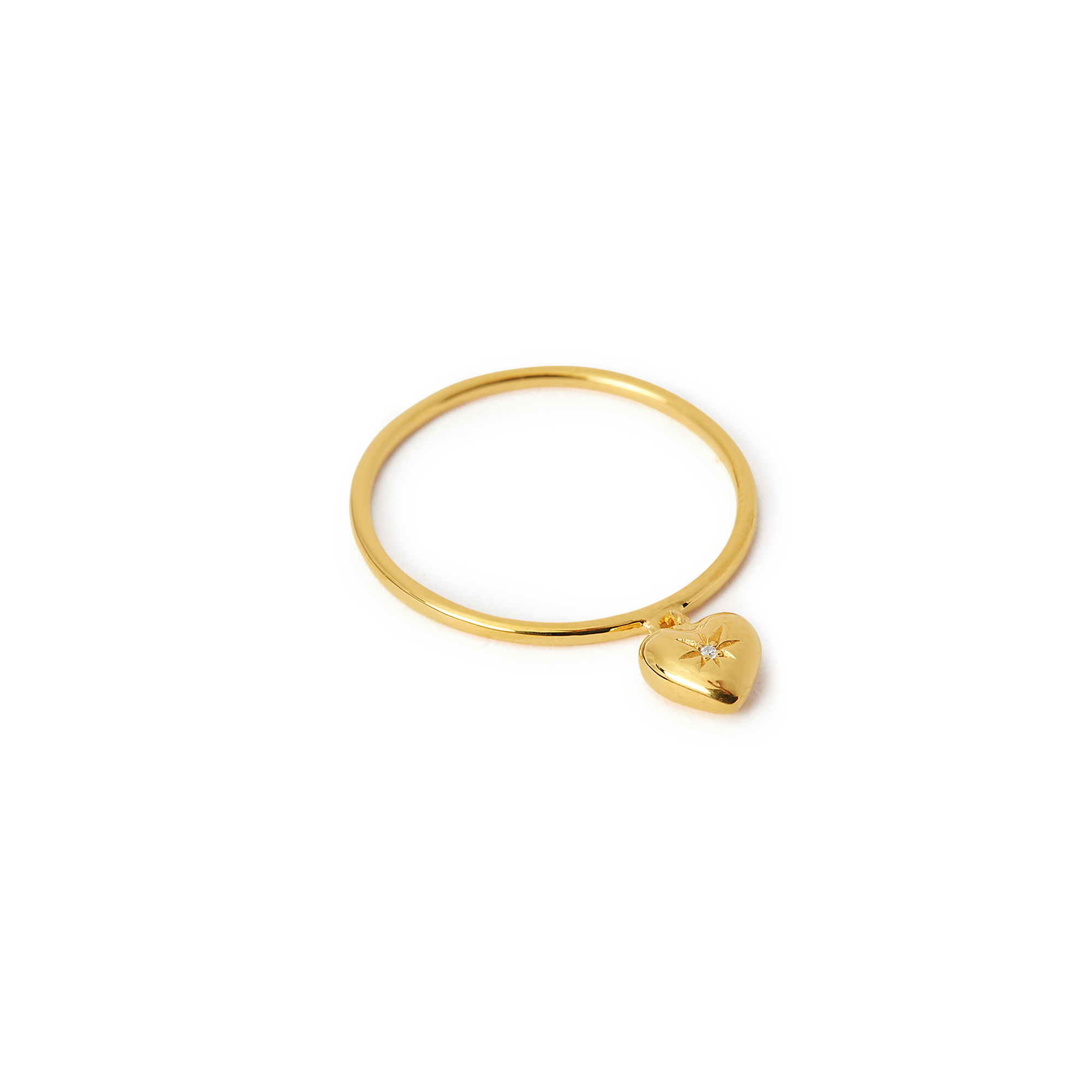LUXE Heart Charm Ring S/M - Orelia LUXE