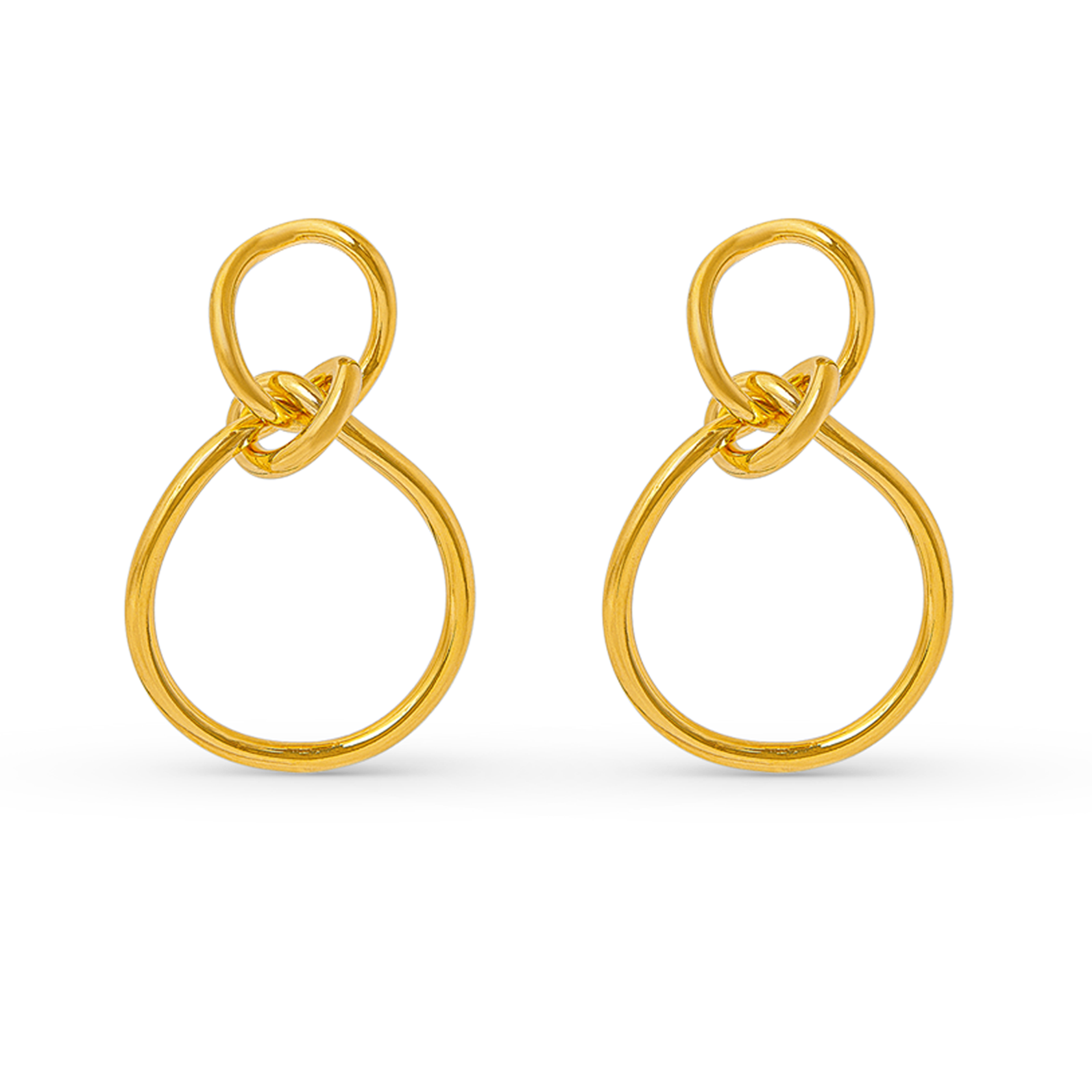 Statement Interlocking Knot Earrings - Gold - Orleia London