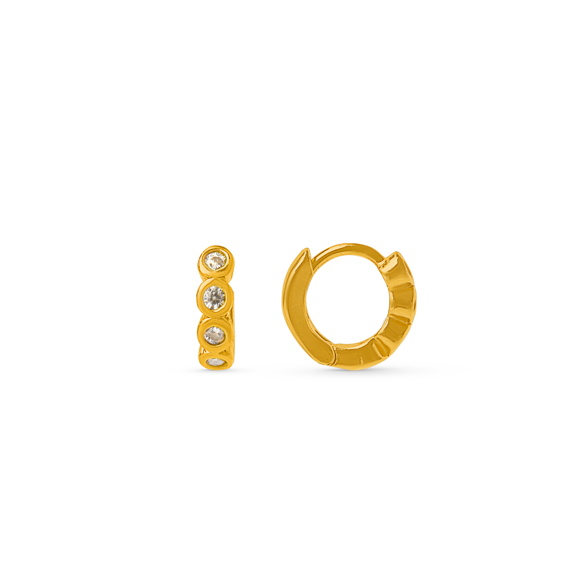 Tiny Pave Micro Hoop Earrings - Orelia London