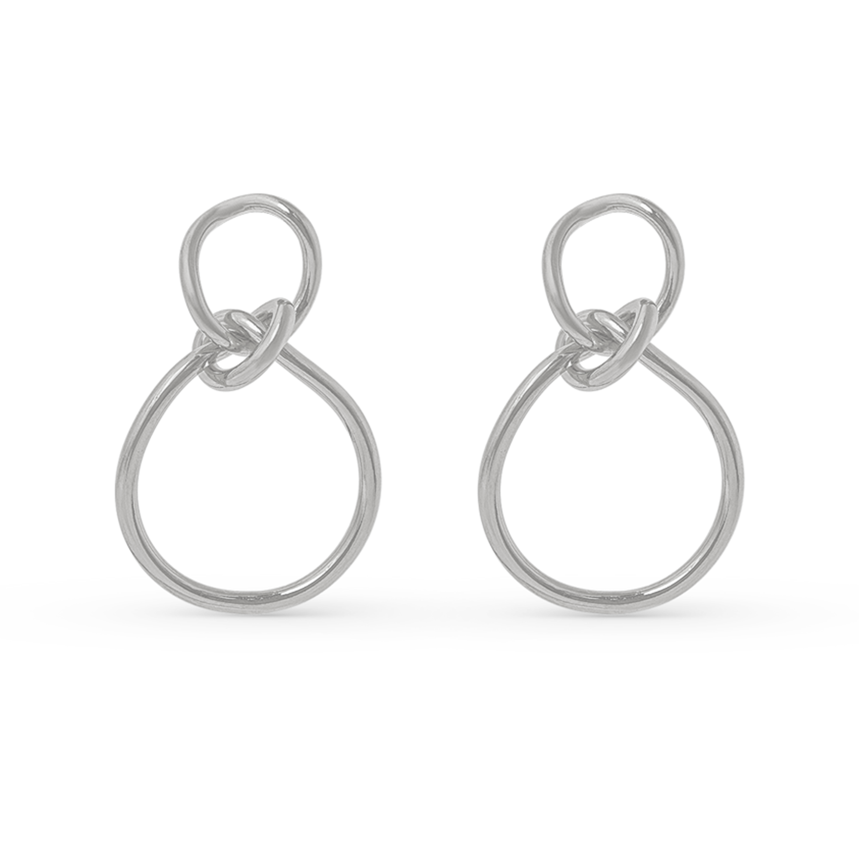 Statement Interlocking Knot Earrings - Silver - Orleia London