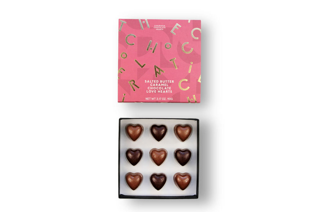 The Chocolatier Salted Butter Caramel Love Hearts (90g) - Orelia London