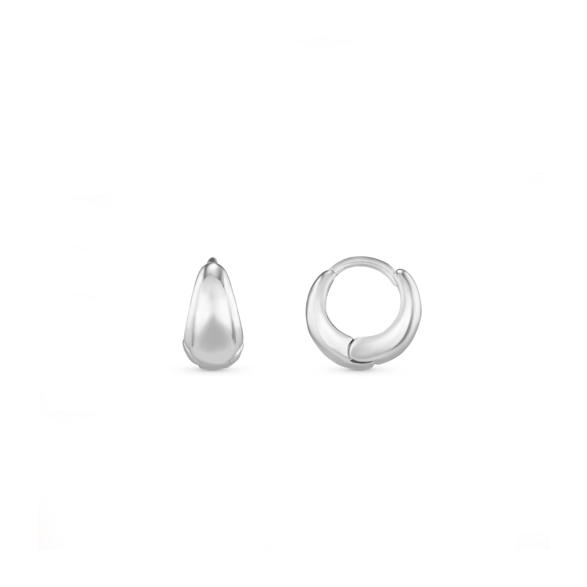 Tiny Tapered Micro Hoop Earrings - Silver - Orelia London