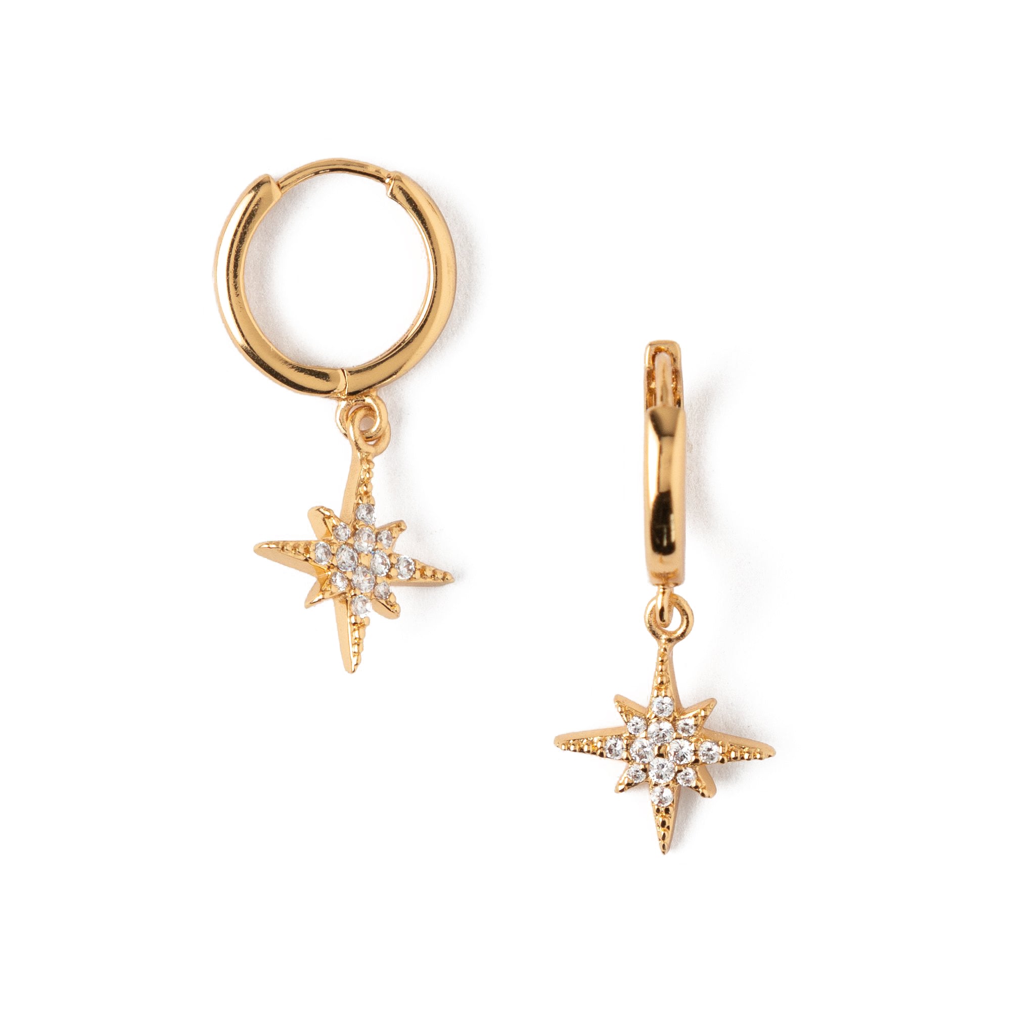 Starburst Huggie Hoop Earrings - Gold - Orelia London