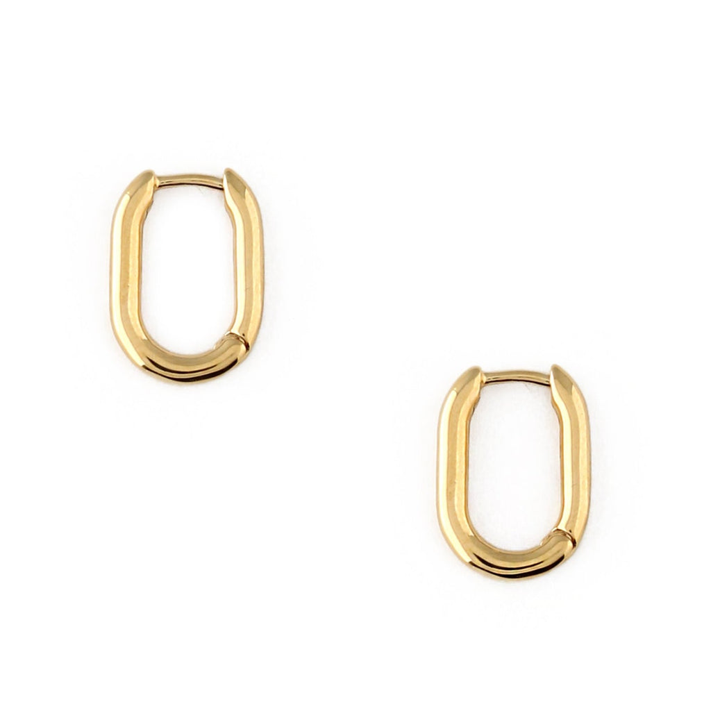 Mini Oval Hoop Earrings - Gold