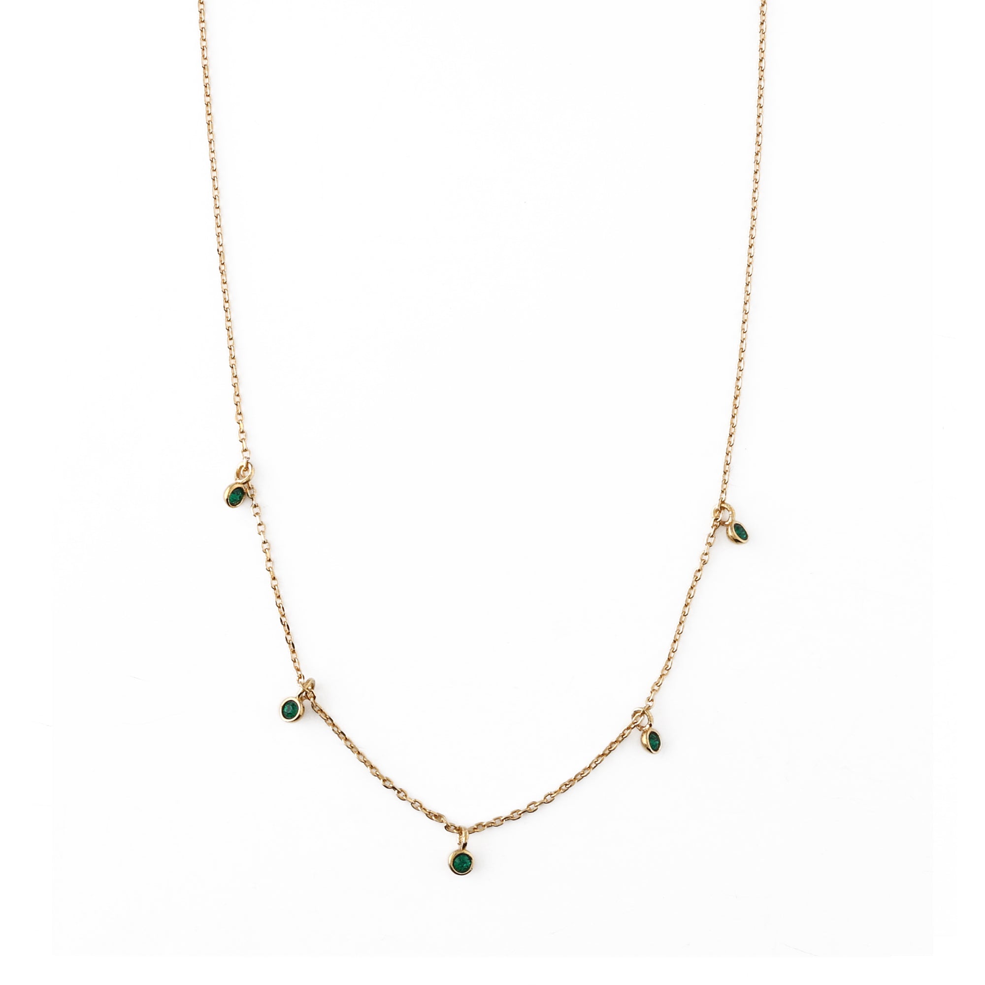 Emerald Multi Micro Drop Necklace Made With Swarovski Crystals - Orelia London