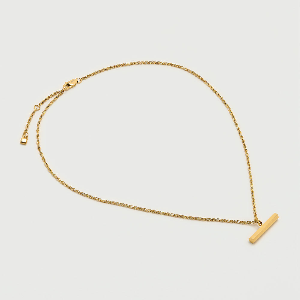 LUXE T-Bar Drop Necklace - Gold - Orelia LUXE