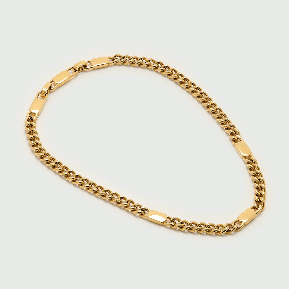 LUXE Stationed Tag Necklace - Gold - Orelia LUXE