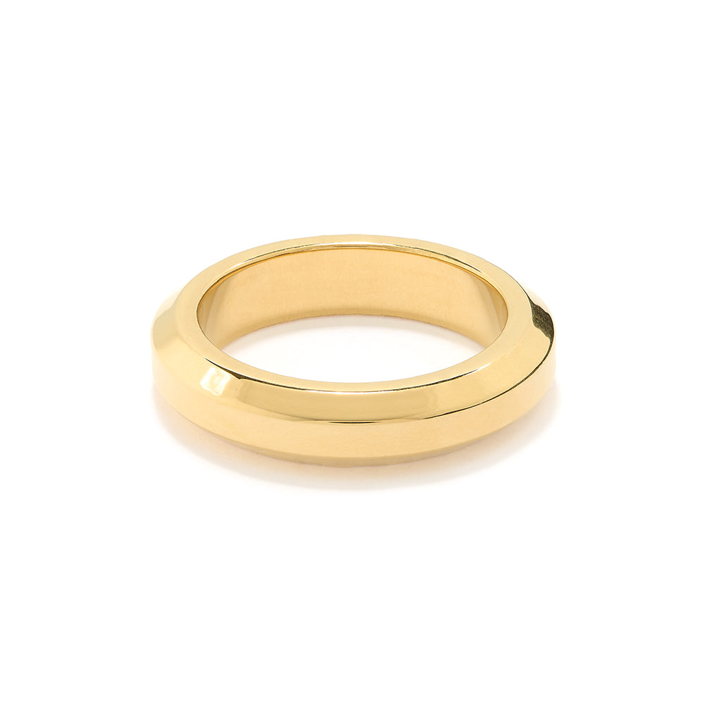 LUXE Bevelled Edge Ring - Gold S/M - Orelia LUXE
