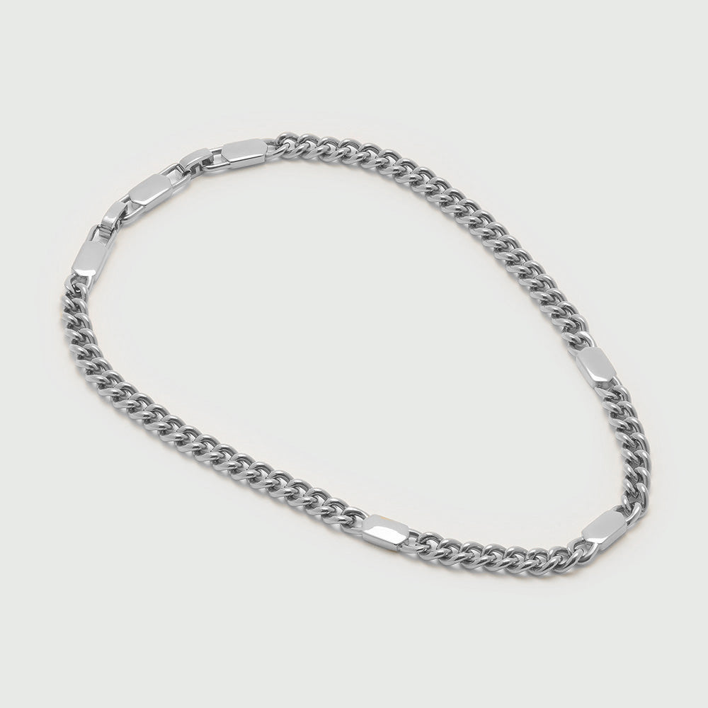 LUXE Stationed Tag Necklace - Silver - Orelia LUXE