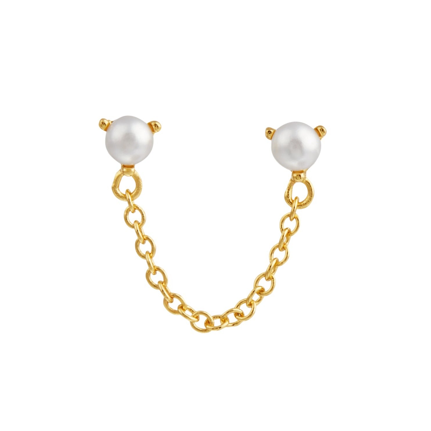 Pearl Chain Link Stud Earring - Orelia London