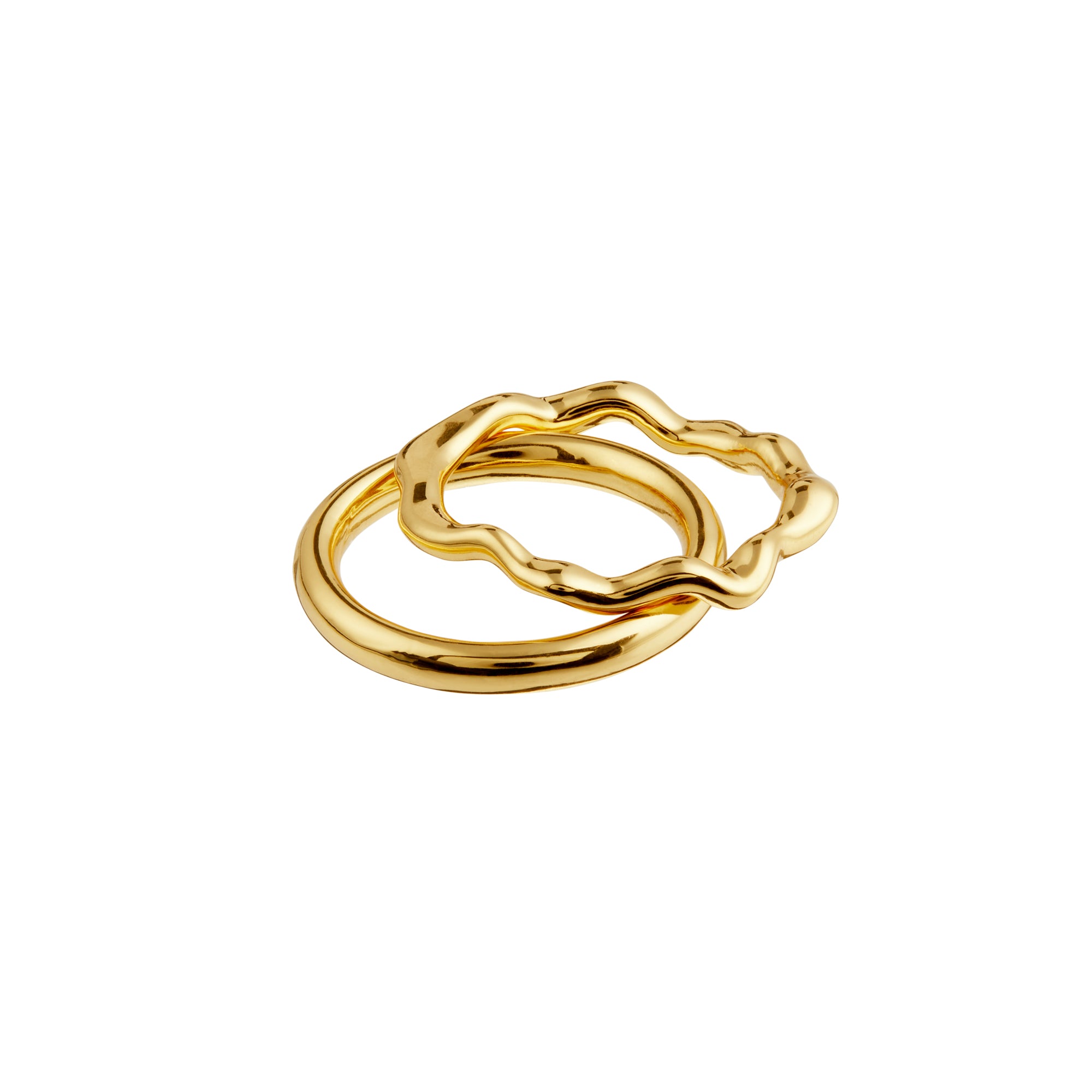 Organic Wave Ring Pack - Gold S/M - Orelia London
