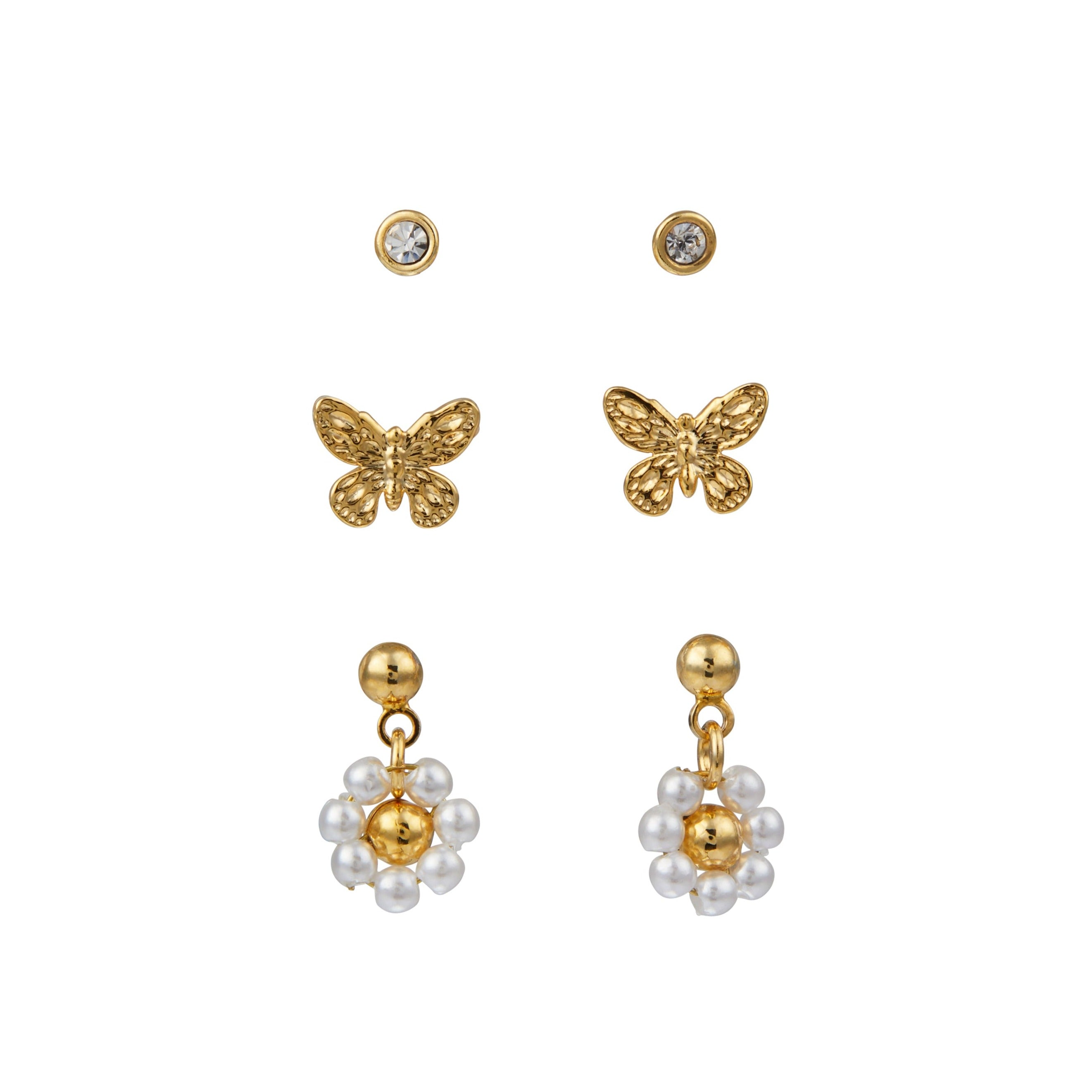 Butterfly, Pearl Flower & Crystal Ear Party Made With Swarovski Crystals - Orelia London