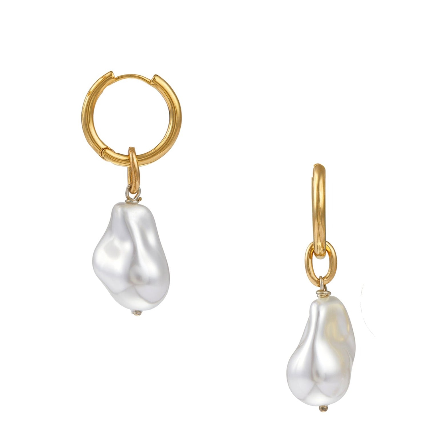 Statement Pearl Hoop Earrings - Orelia London