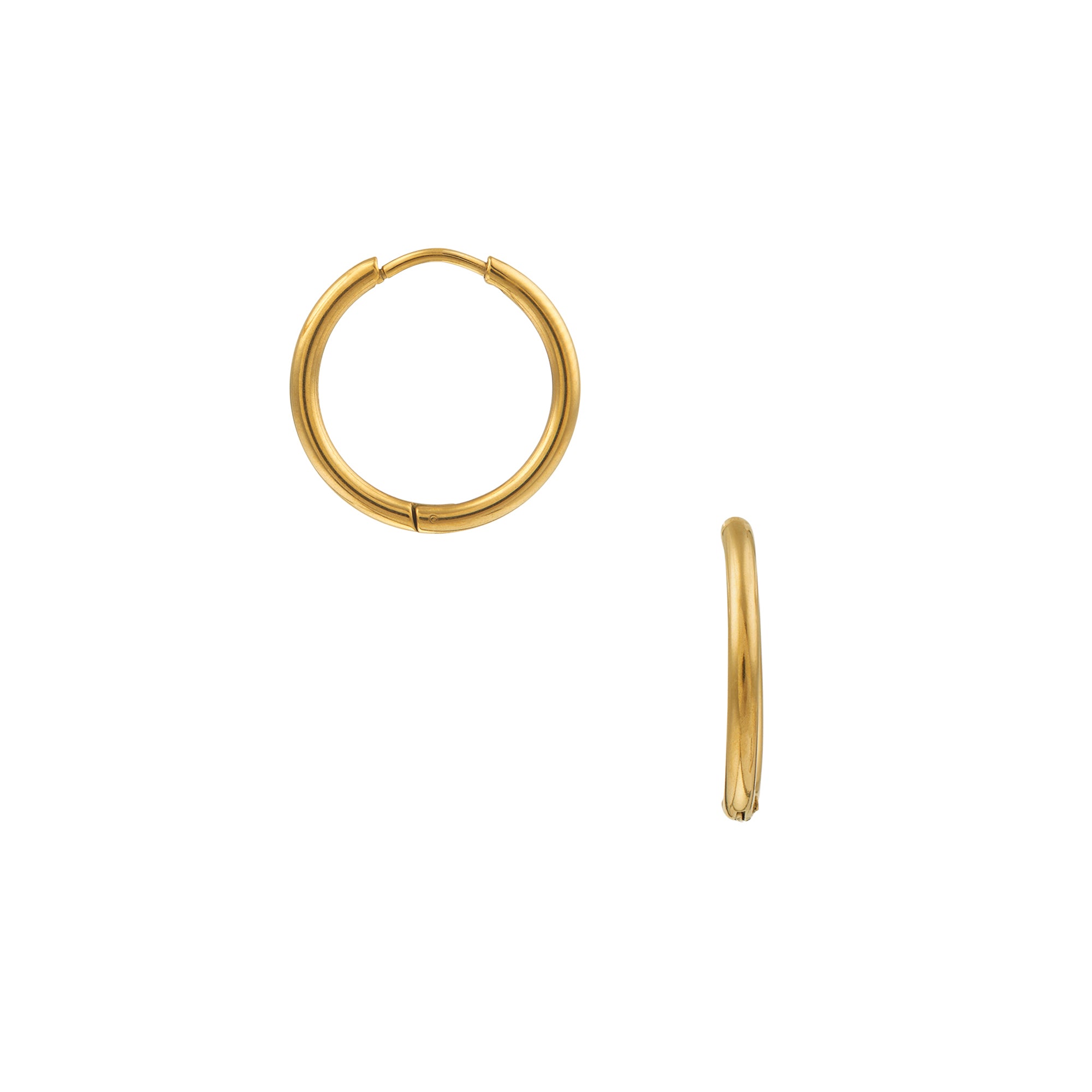 LUXE Mid-Size Hoop Earrings - Gold - Orelia LUXE