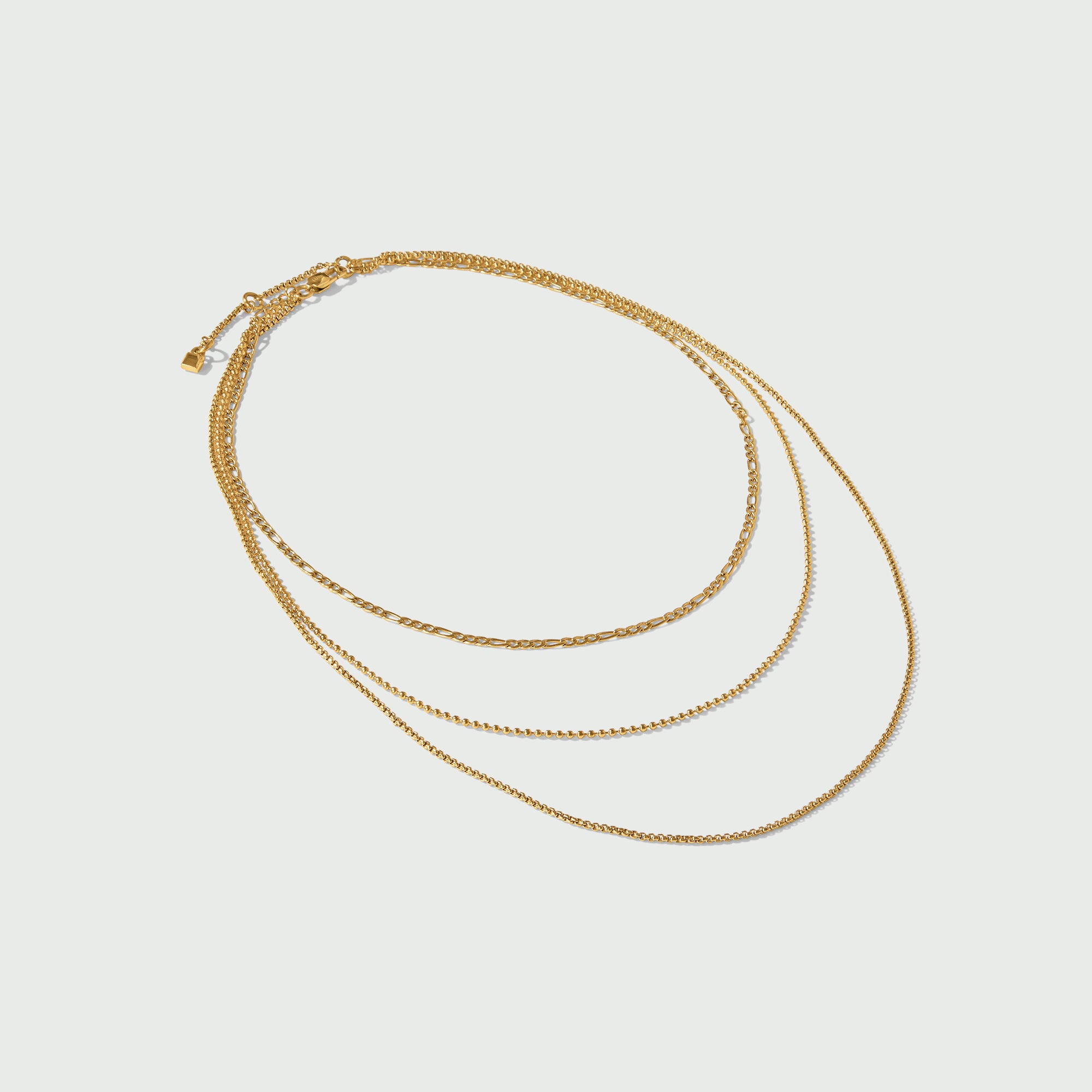 LUXE Multi Row Chain Necklace - Gold - Orelia LUXE
