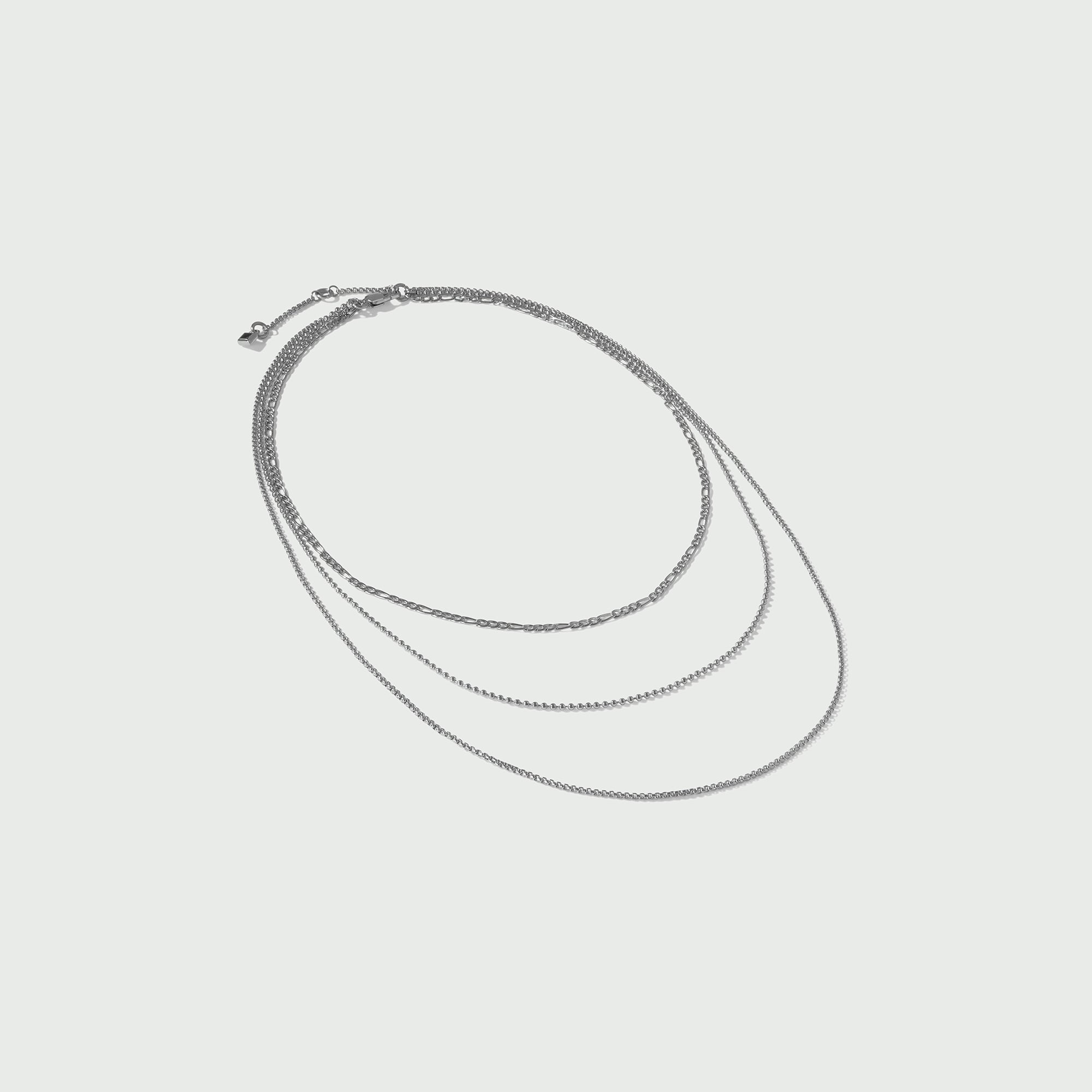LUXE Multi Row Chain Necklace - Silver - Orelia LUXE