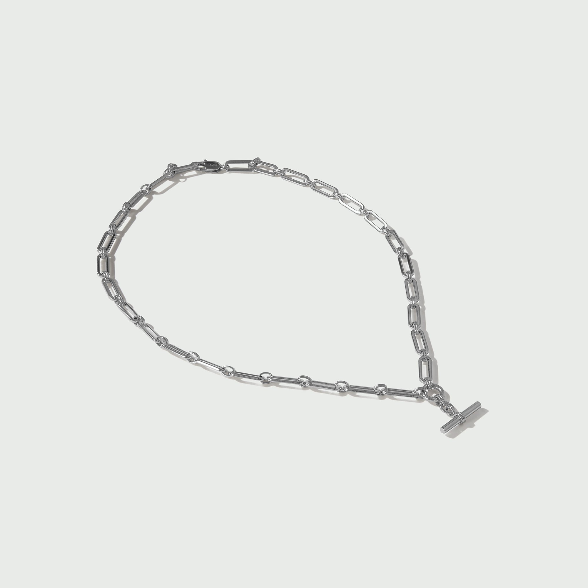 LUXE Linear Link T-Bar Necklace - Silver - Orelia LUXE