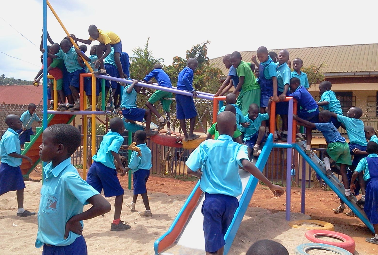 New playground at Kamwoyka Primary School in Kampala, Uganda