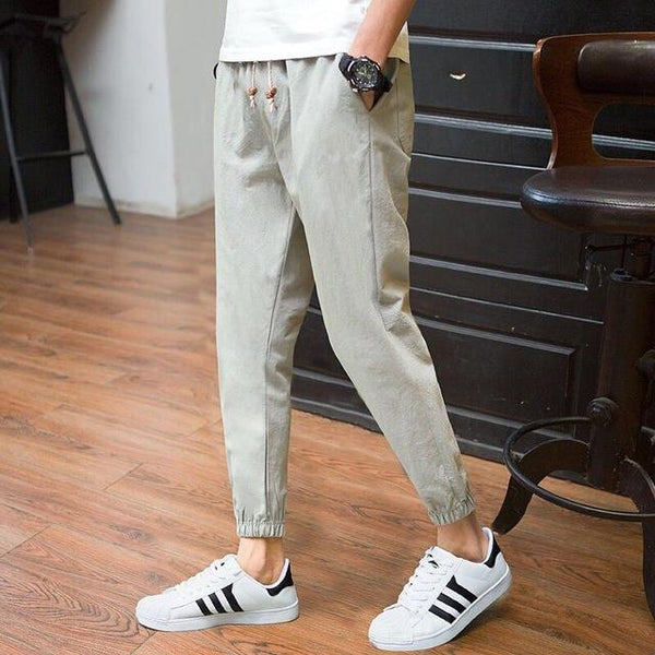 mens linen joggers