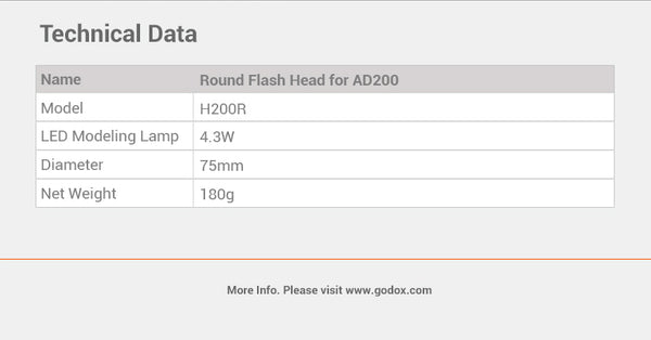 Godox H200R Round Flash Head for AD200